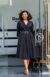 Elegant black skater dress